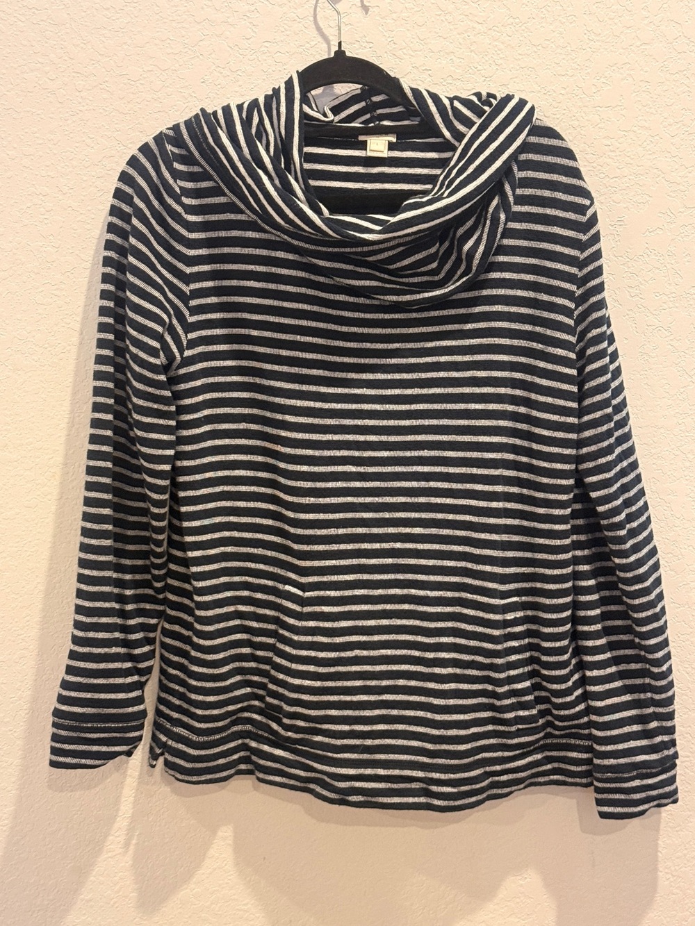 J. Crew Striped Cowl Neck Sweater - Black & White - Picture 2 of 8